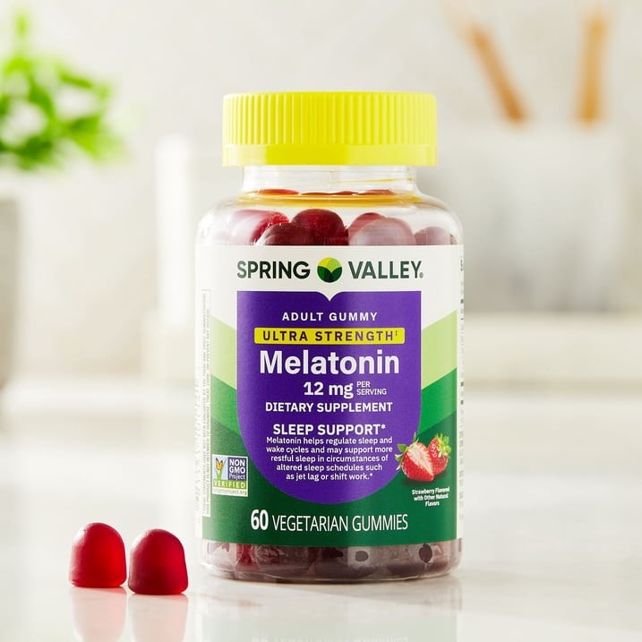 Spring Valley Melatonin Gummies 12 mg Sleep Support Vegetarian 60 Count