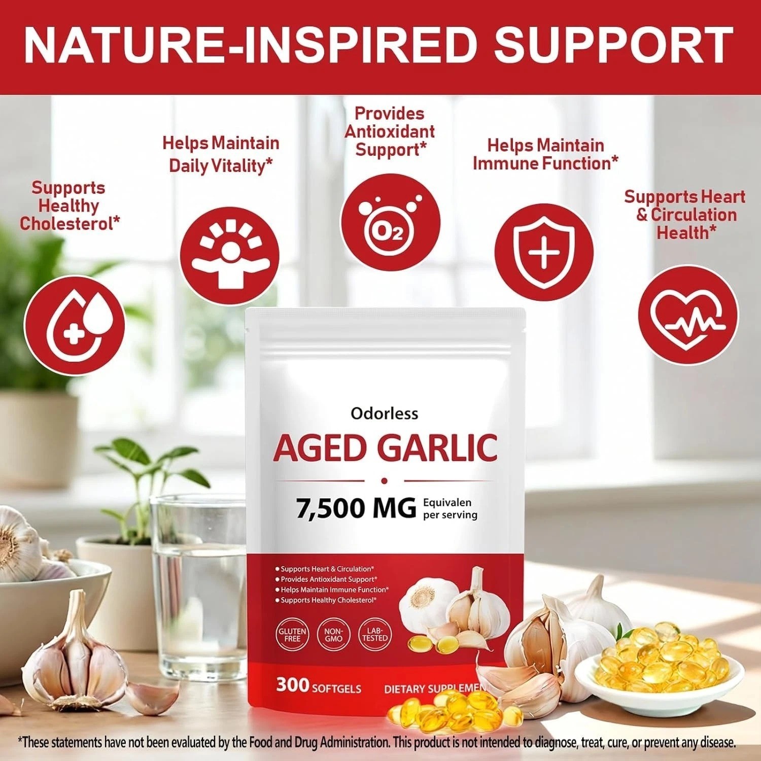 Aged Garlic Extract 7500mg – Advanced Heart & Immune Support! ✨🧄