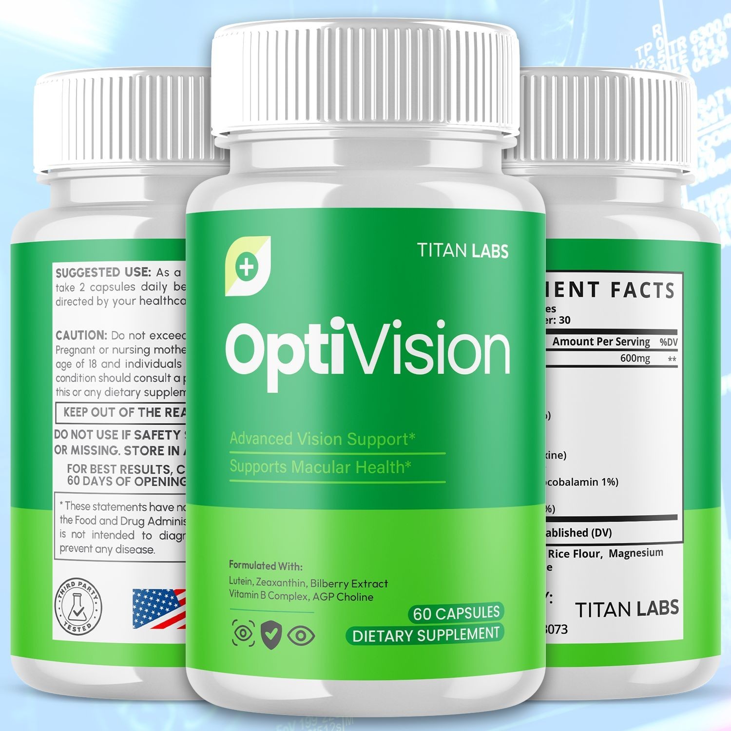 (3 Pack) OptiVision Support Healthy Eye Vision & Function Opti Vision 180Capsule