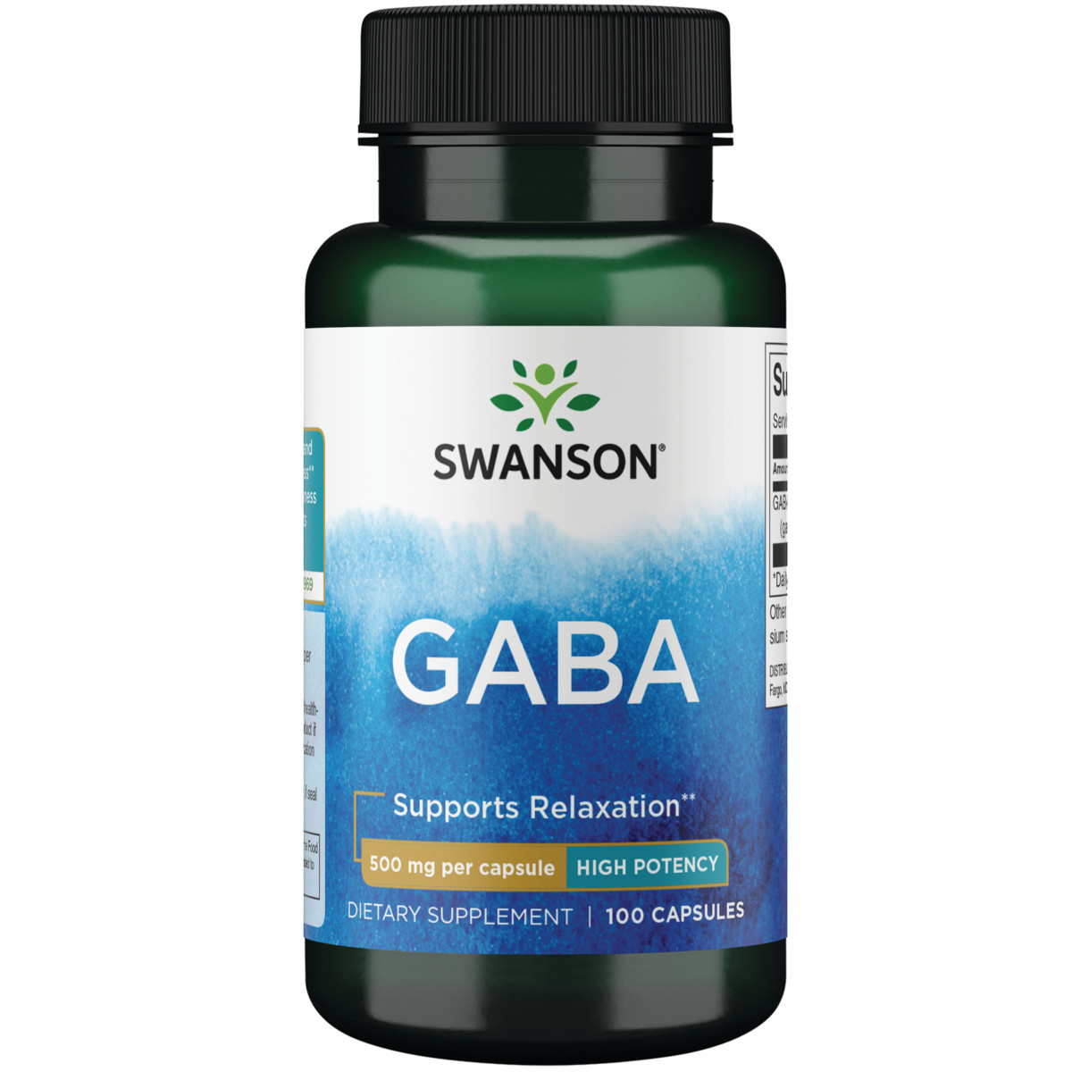 Swanson Gaba 500 mg 100 Capsules