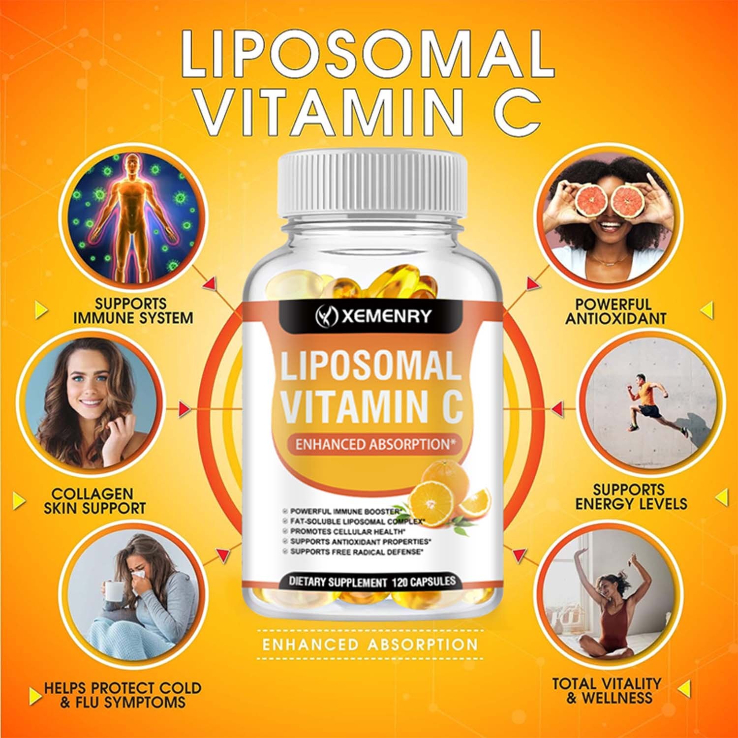 Liposomal Vitamin C 2100mg – High Absorption Supplements, Enhance Immunity
