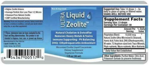 Ultra Liquid Zeolite Enhanced DHQ 6 – 1oz Bottles safety sealed Liquified Detox