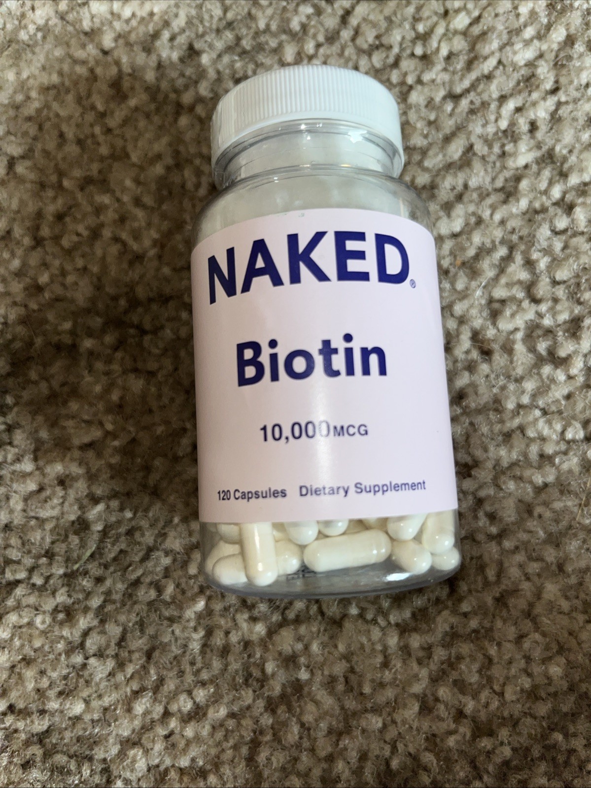 NAKED Biotin 10,000mcg – Max Strength Vitamin B7 Supplement for Healthy Hair,
