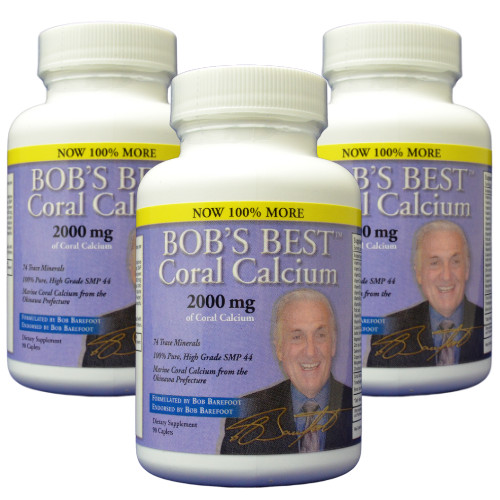 Bob’s Best Coral Calcium 2000 by Bob Barefoot 3-90CT Bottles