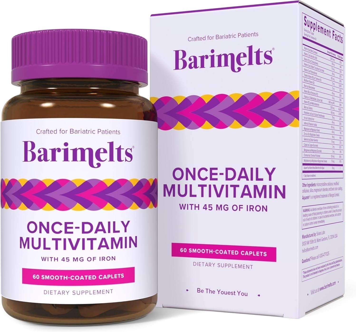 BariMelts Bariatric Multivitamin with Iron 60 Caplets 2 Month Supply(Pack of 1)