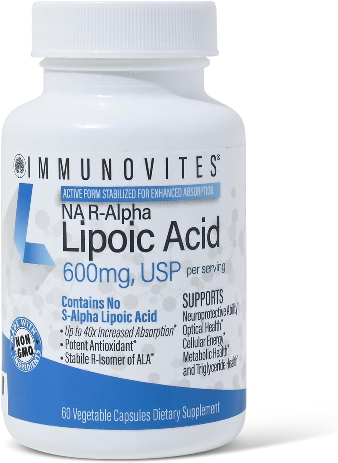 Stabilized R-Alpha Lipoic Acid True 600Mg per Serving High Potency Up To 40X Inc