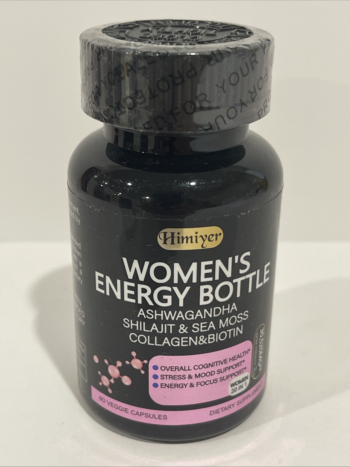 Himiyer Womens Energy Bottle Collagen & Biotin-60 Veggie Caps – Exp 01/27