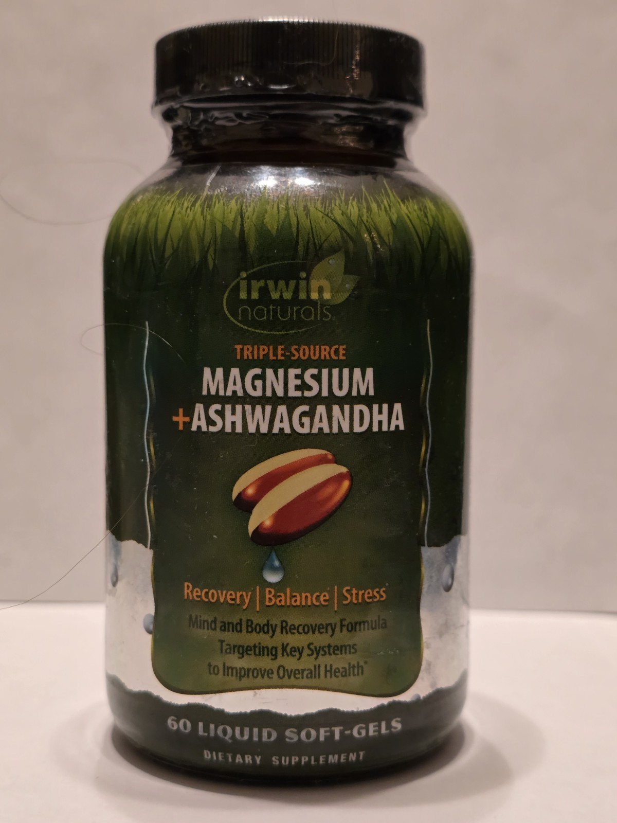 Irwin Naturals Magnesium + Ashwagandha Balance Stress 60 Softgels – Exp 09/2026+