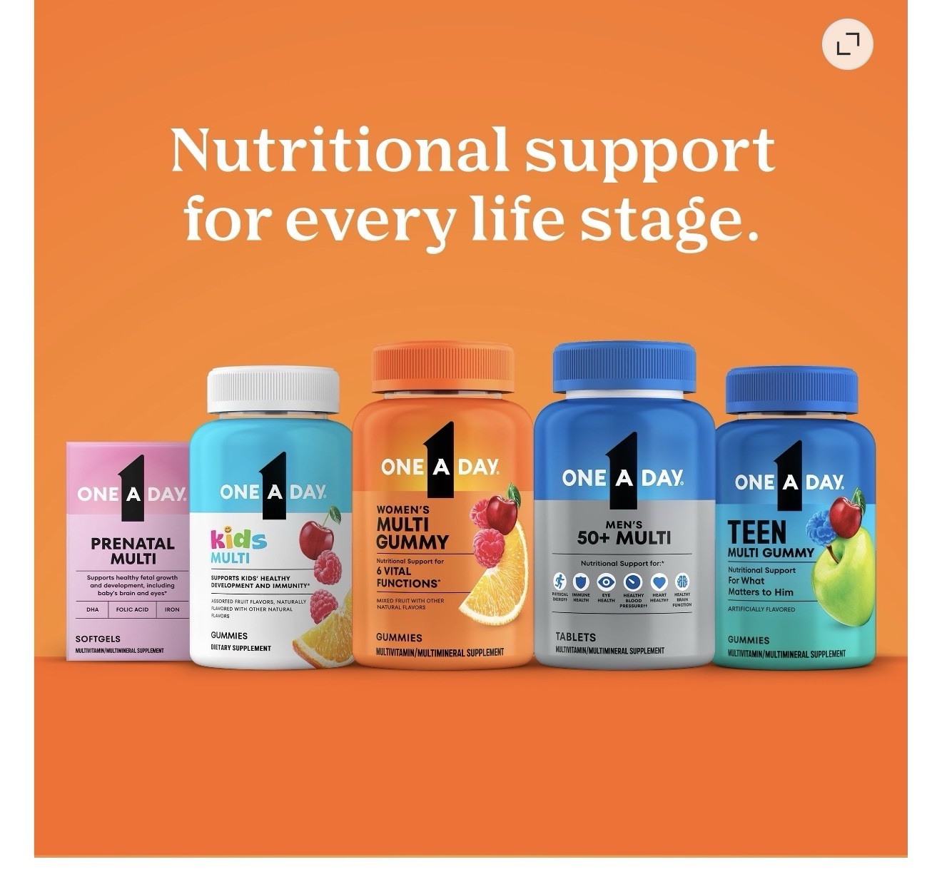 One A Day Men’s Multi Multivitamin/Multimineral Gummies Natural Berry 170