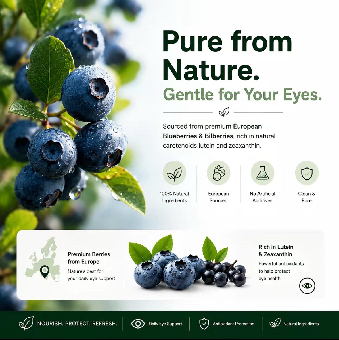 NaturElan Eye Health Gummies with Blueberry & Lutein Daily Vision Support NEW