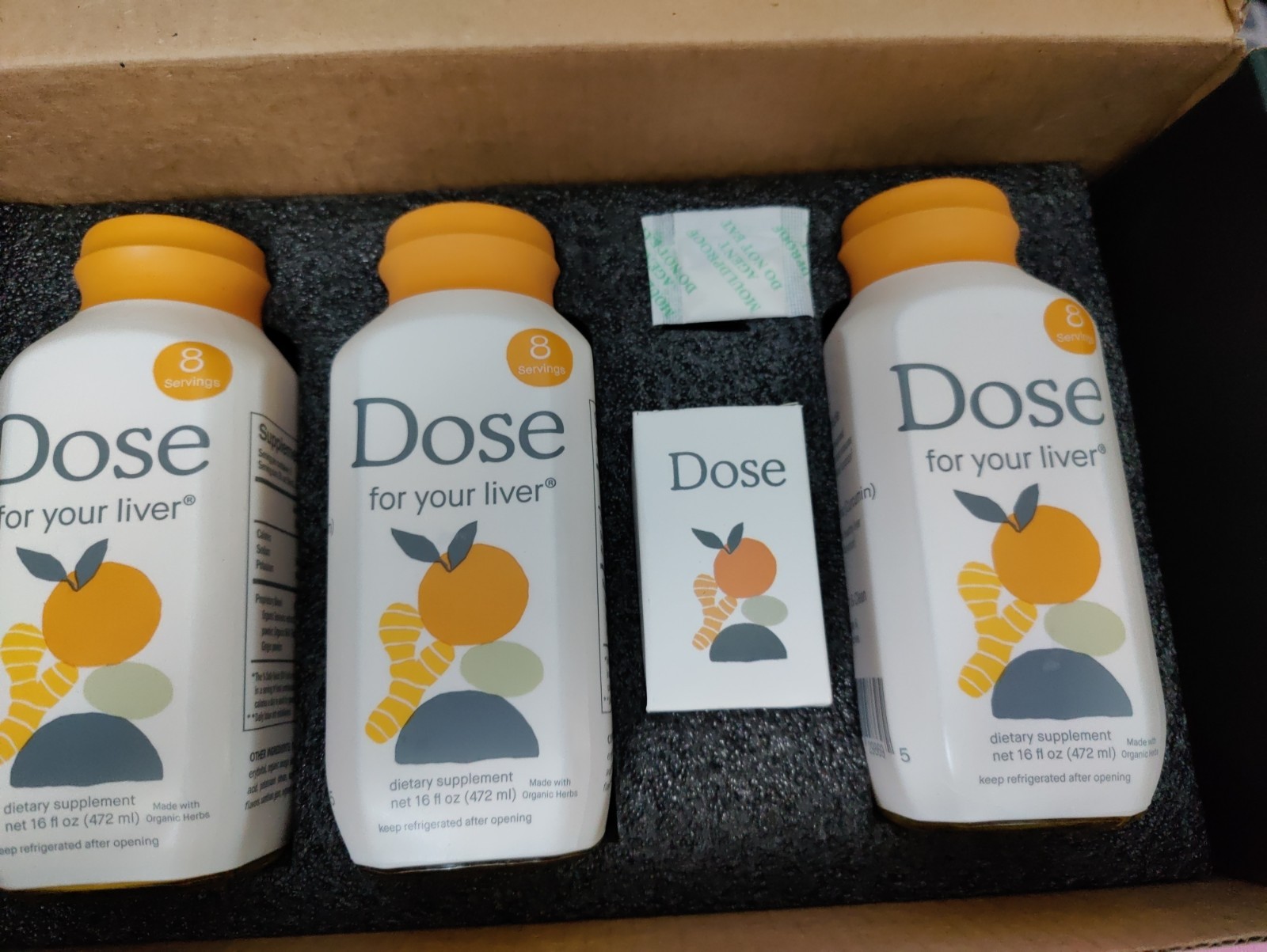 DOSE FOR YOUR LIVER 16oz – 3 PACK – SEALED – EXPIRES 12/19/2027+ SHOT GLASS