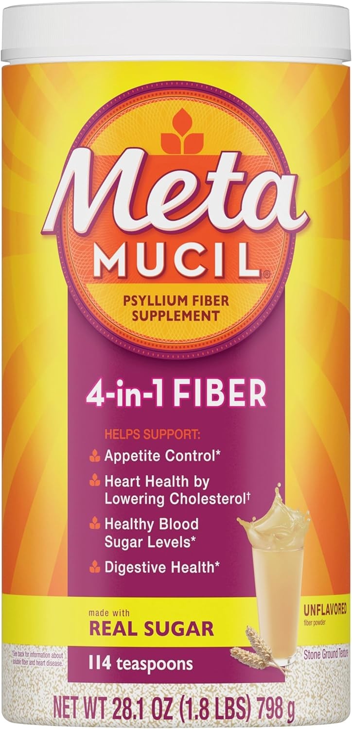 Metamucil, Daily Psyllium Husk Powder Fiber 114 Servings (Pack of 1)