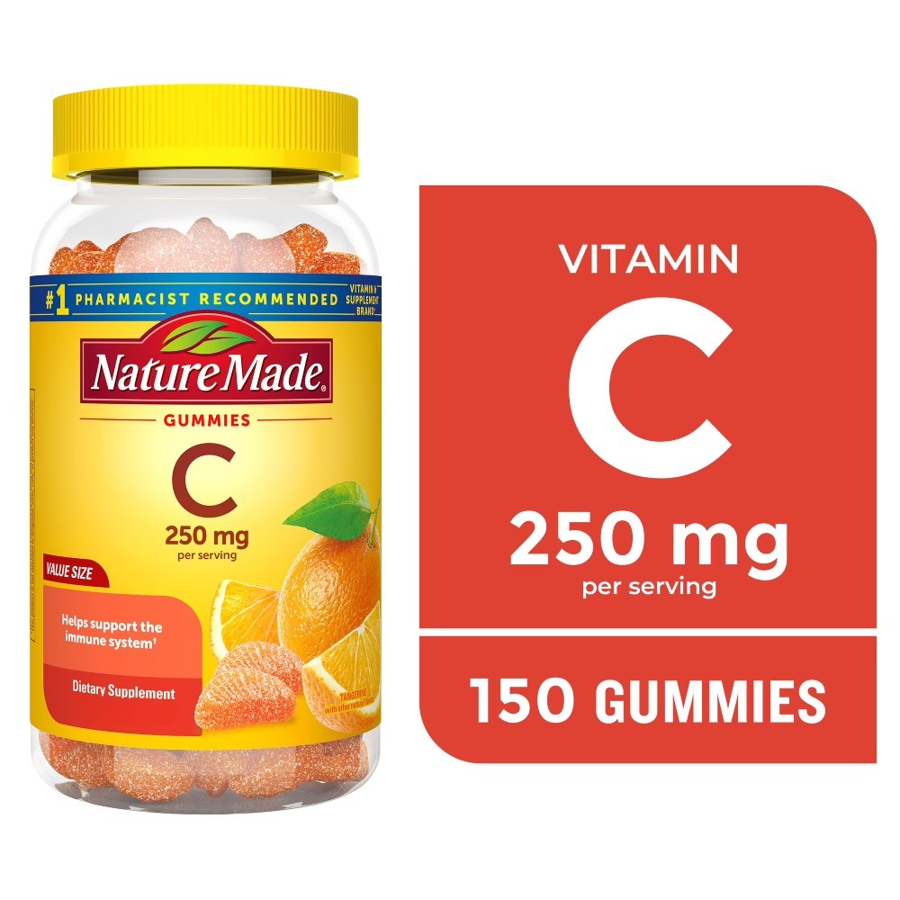 C 250 mg Per Serving Gummies, Dietary Supplement for Immune Support, 150 Count