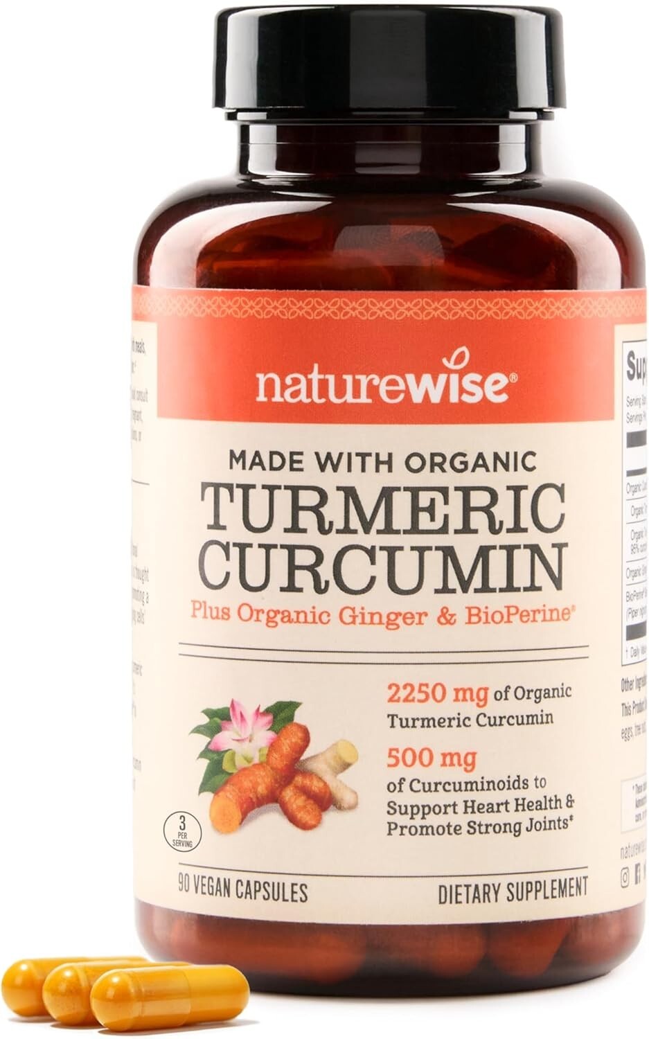 NatureWise Curcumin Turmeric 2250mg – 95% Curcuminoids & BioPerine Black Pepper