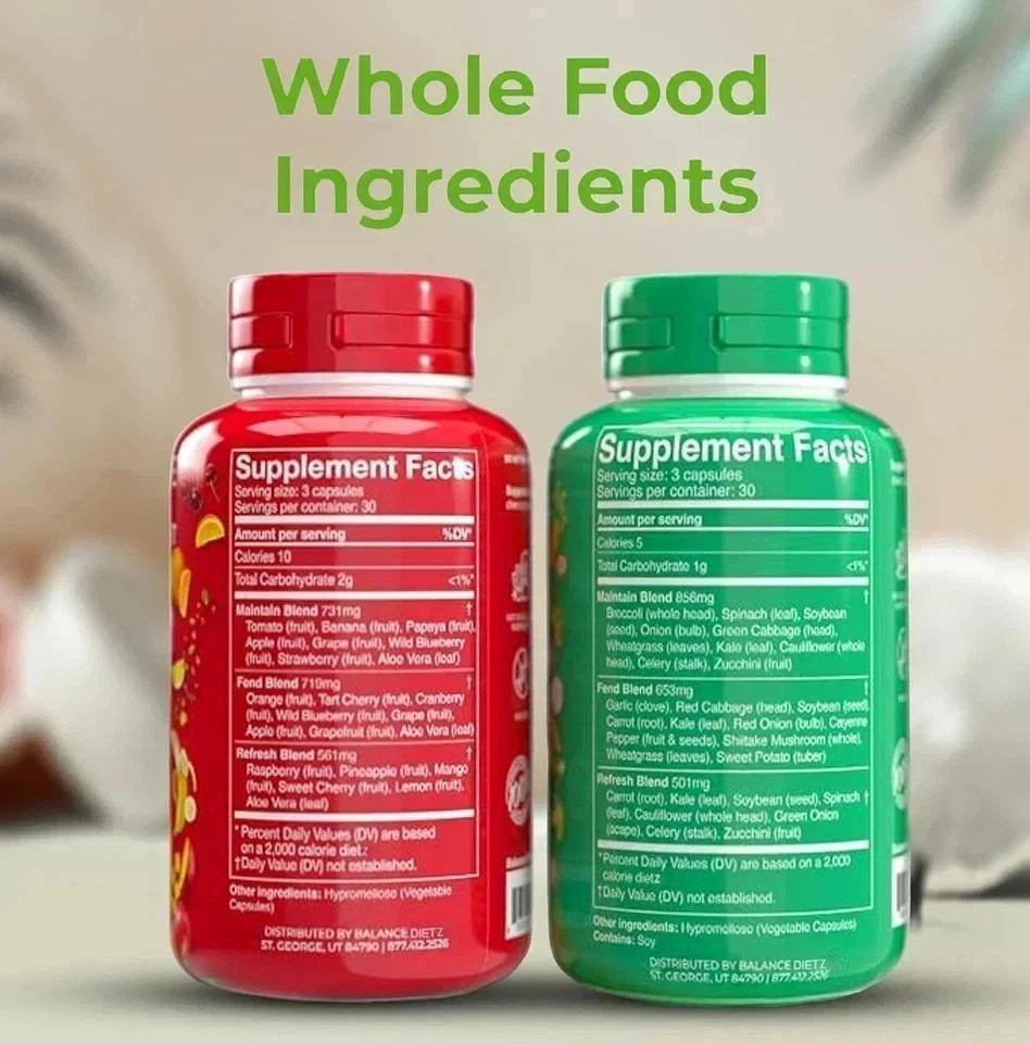 3 Packs Fruits and Veggies Supplements 270 Fruit and 270 Veggies Capsules 02/27