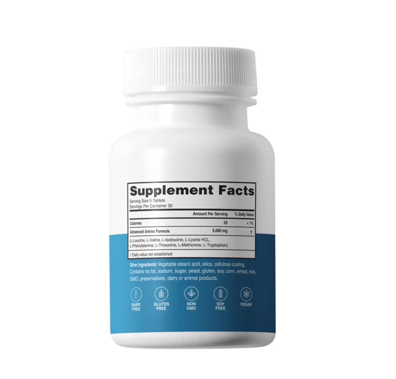 Advanced Amino Formula Tablets, Amino Acid Supplement, Build Muscle, Post Work
