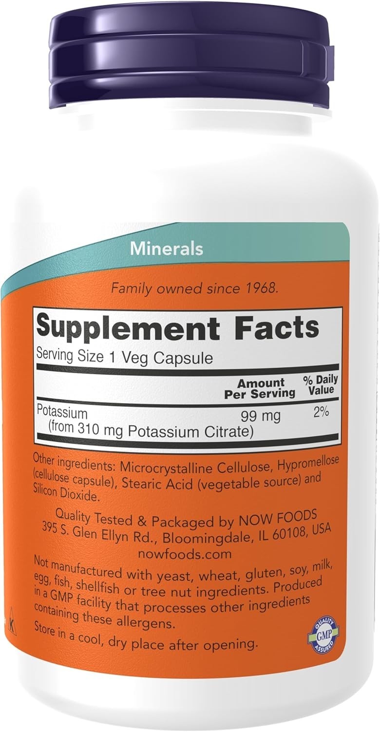 NOW FOODS Potassium Citrate 99 mg 180 Veg Capsules