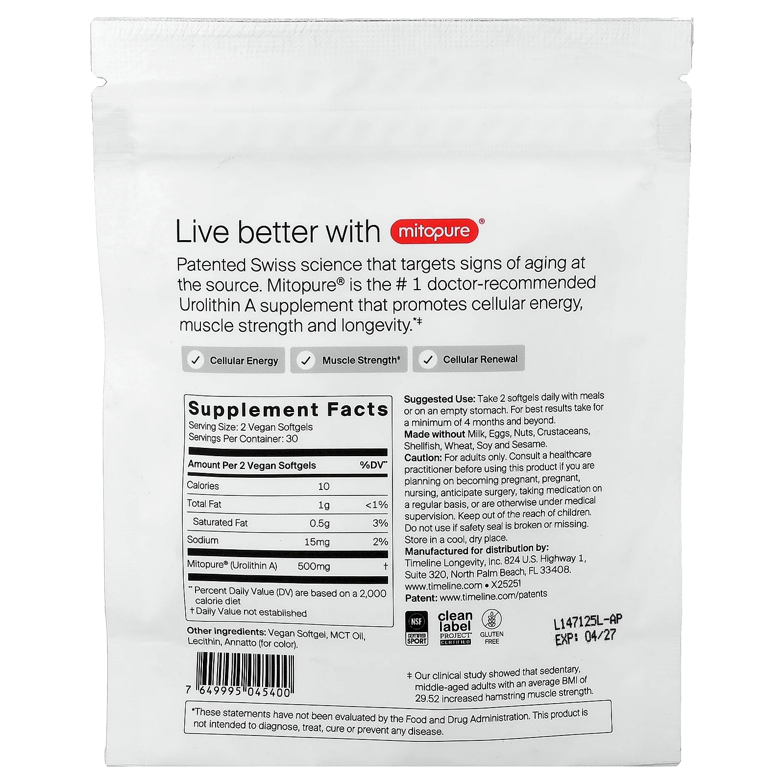 Urolithin A, 60 Softgels