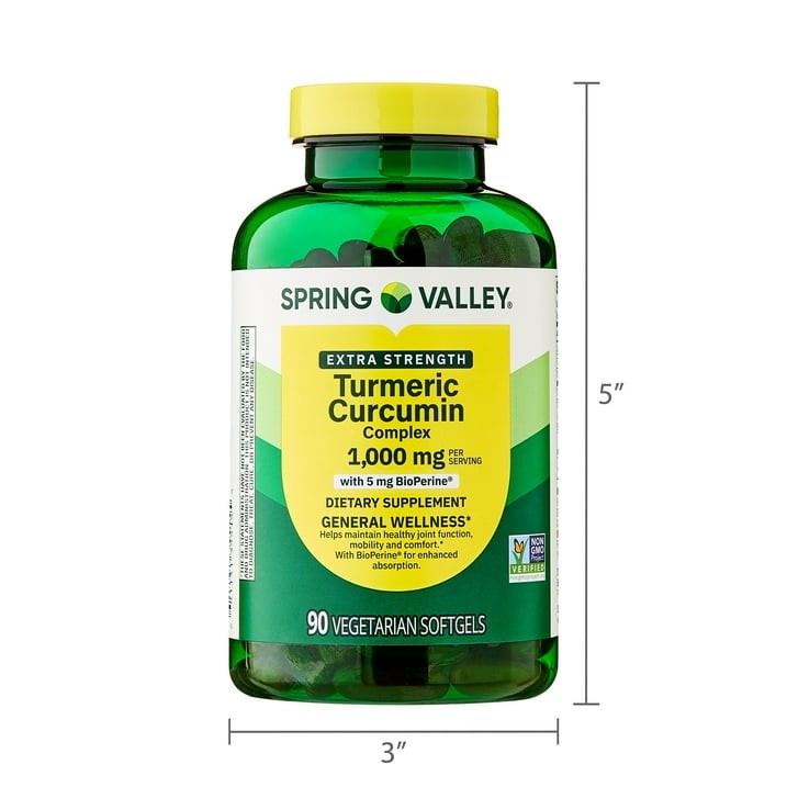 3 Pack Spring Valley Turmeric Curcumin Complex 1000mg Softgels, 90 Count