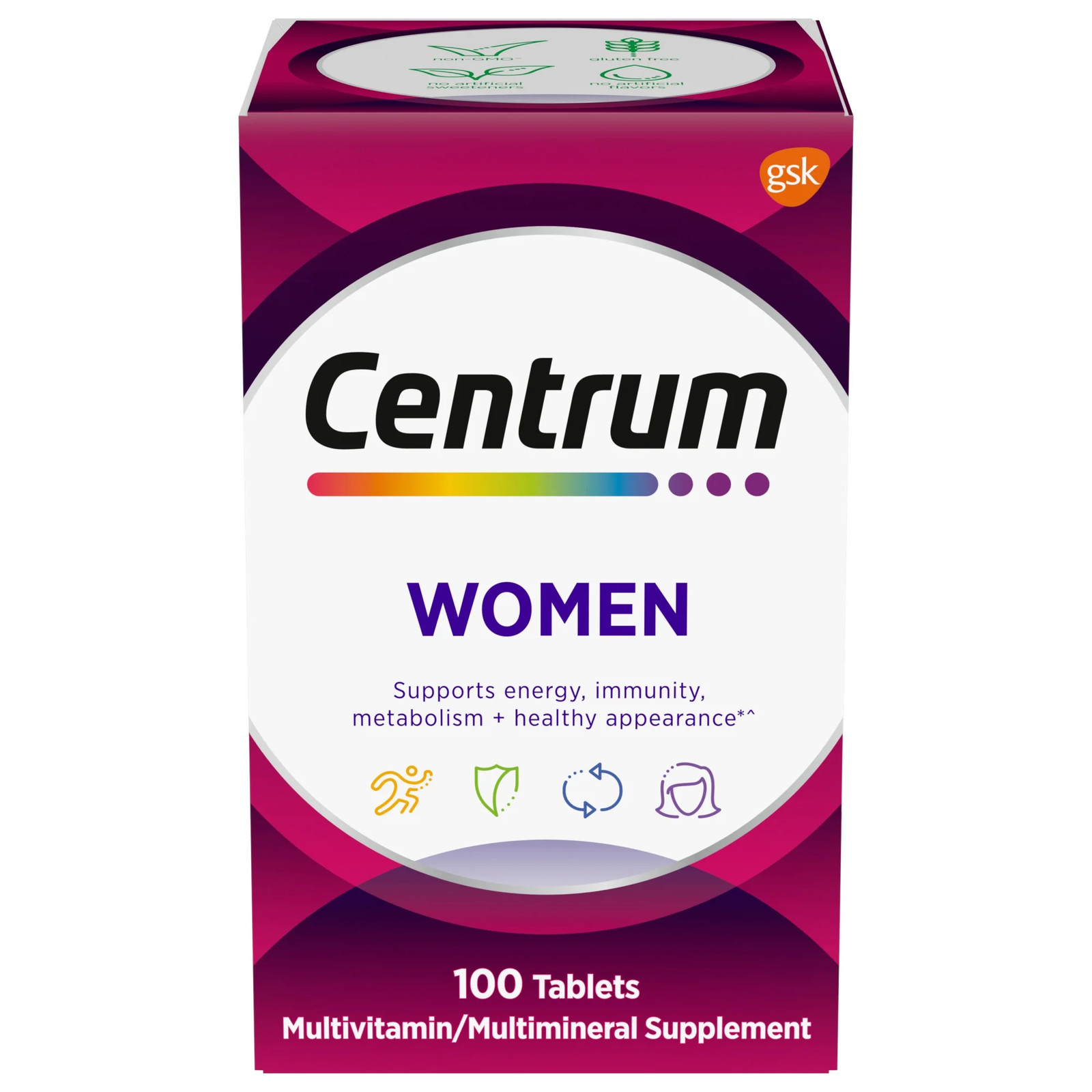 Centrum Women Multivitamin with Vitamins A, B, C, D3 & E with Iron, 100 Count