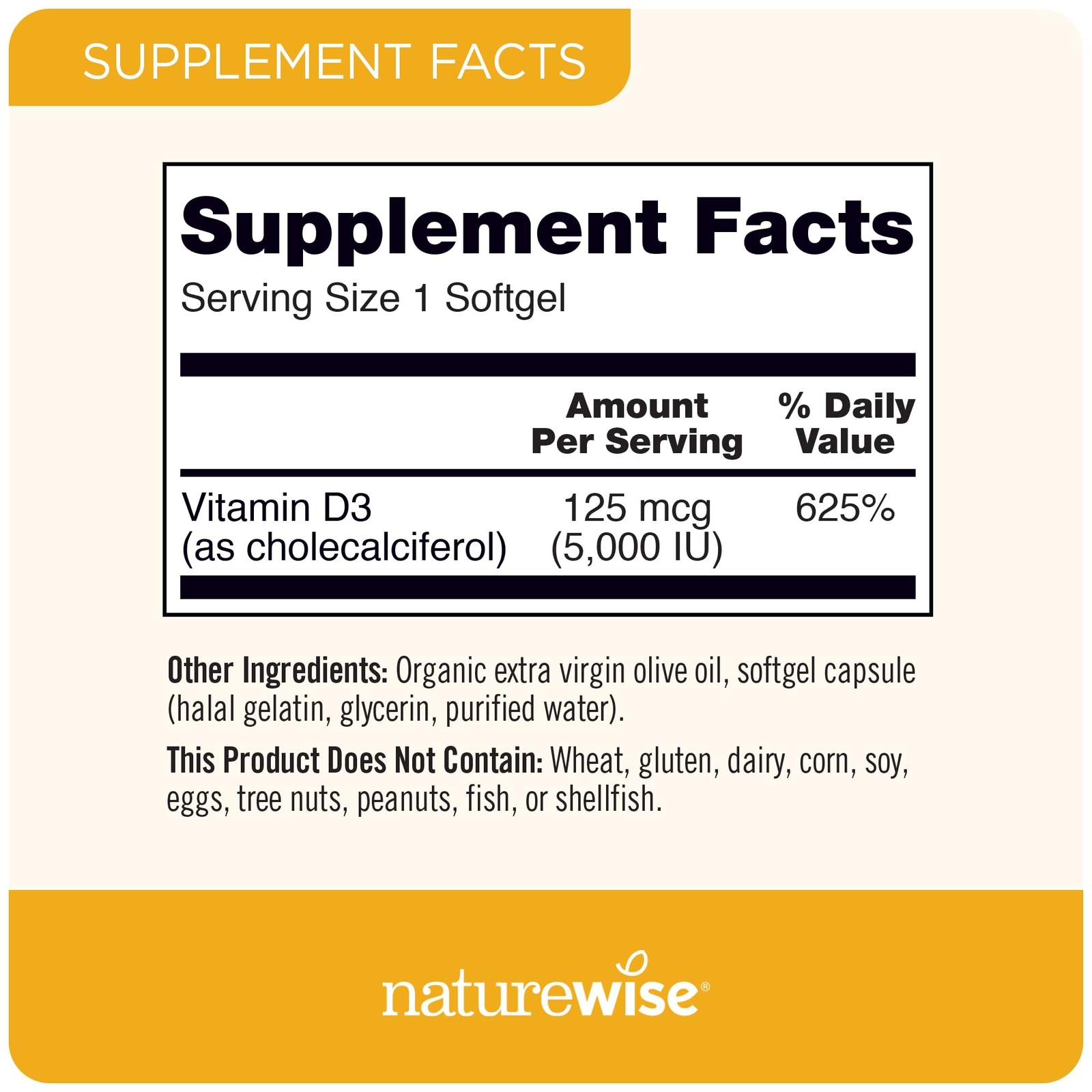NatureWise Vitamin D3 5000iu (125 mcg) 1 Year Supply for Healthy Muscle Funct…