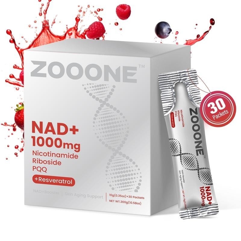 ZOOONE NR1000 -NAD+ Berry Flavor Drink Mix For Skin Aging Support Energy, Focus