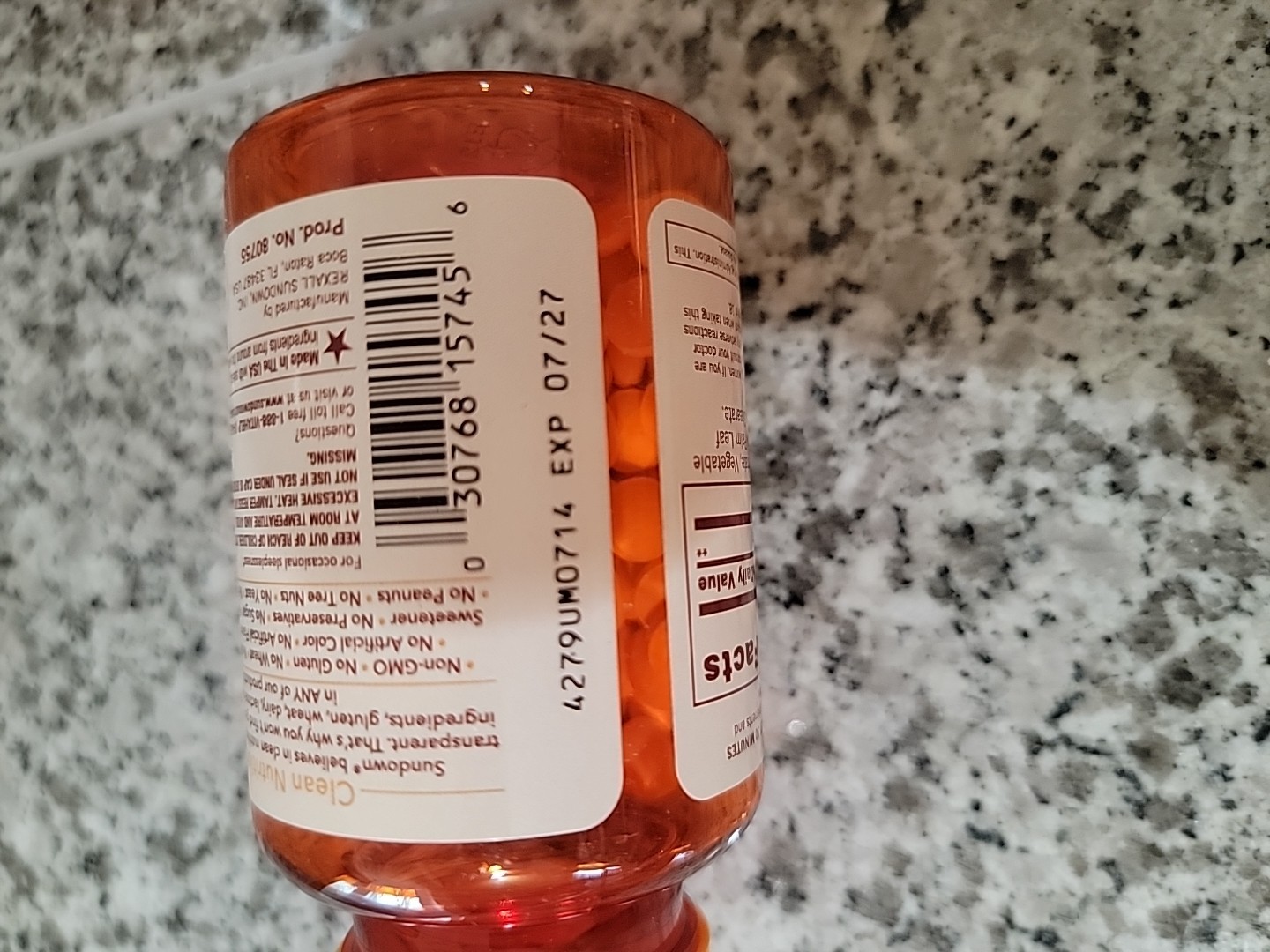 2 Sundown Natural Melatonin 5 mg, Drug-Free Sleep Aid, 90 Coated Tablet Exp 7/27