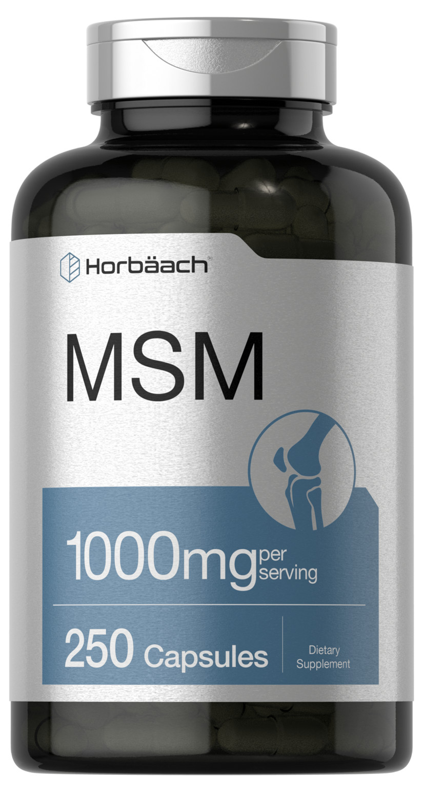 MSM Supplement | 1000mg | 250 Capsules | Non-GMO, Gluten Free | by Horbaach