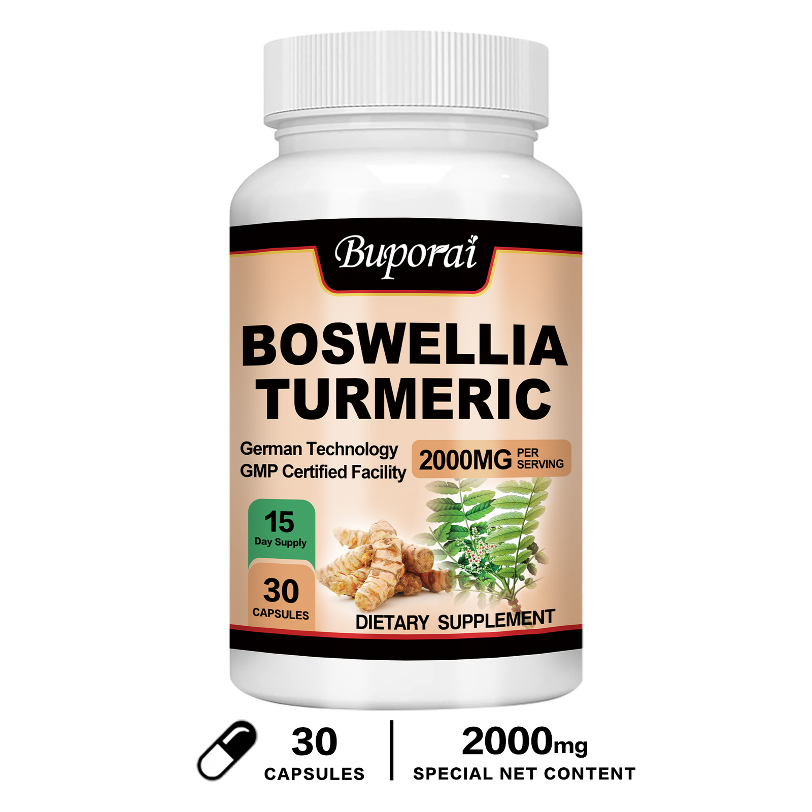 Boswellia Turmeric 2000mg – Joint Support Anti Inflamatory 95% Curcuminoids