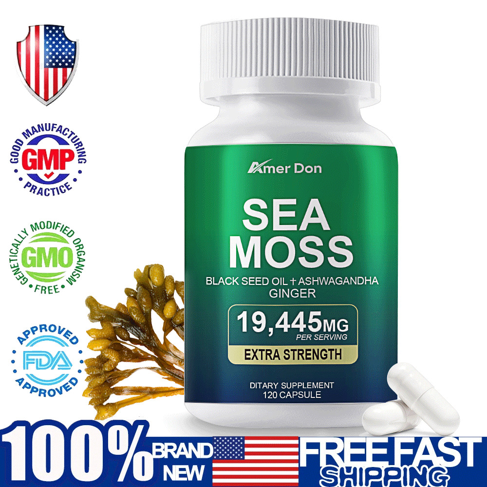 120 Pills Organic Sea Moss Capsules,Irish Sea Moss, Bladderwrack Immune Health