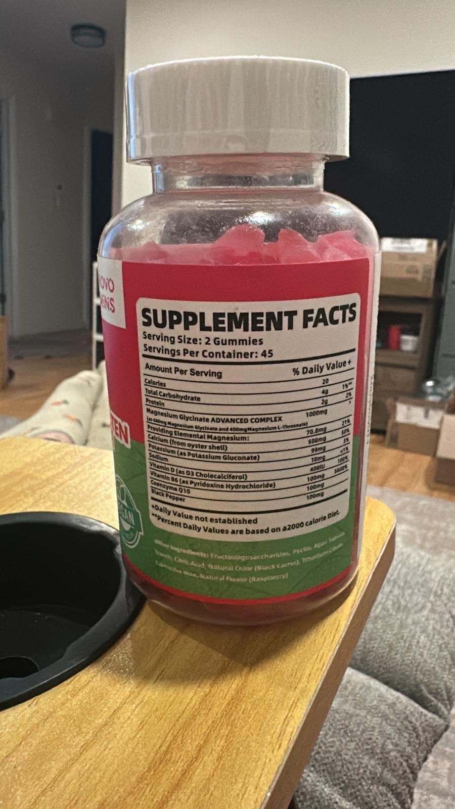 90 CT Magnesium Glycinate Gummies 1000mg -Sugar Free Magnesium Potassium 08/2026