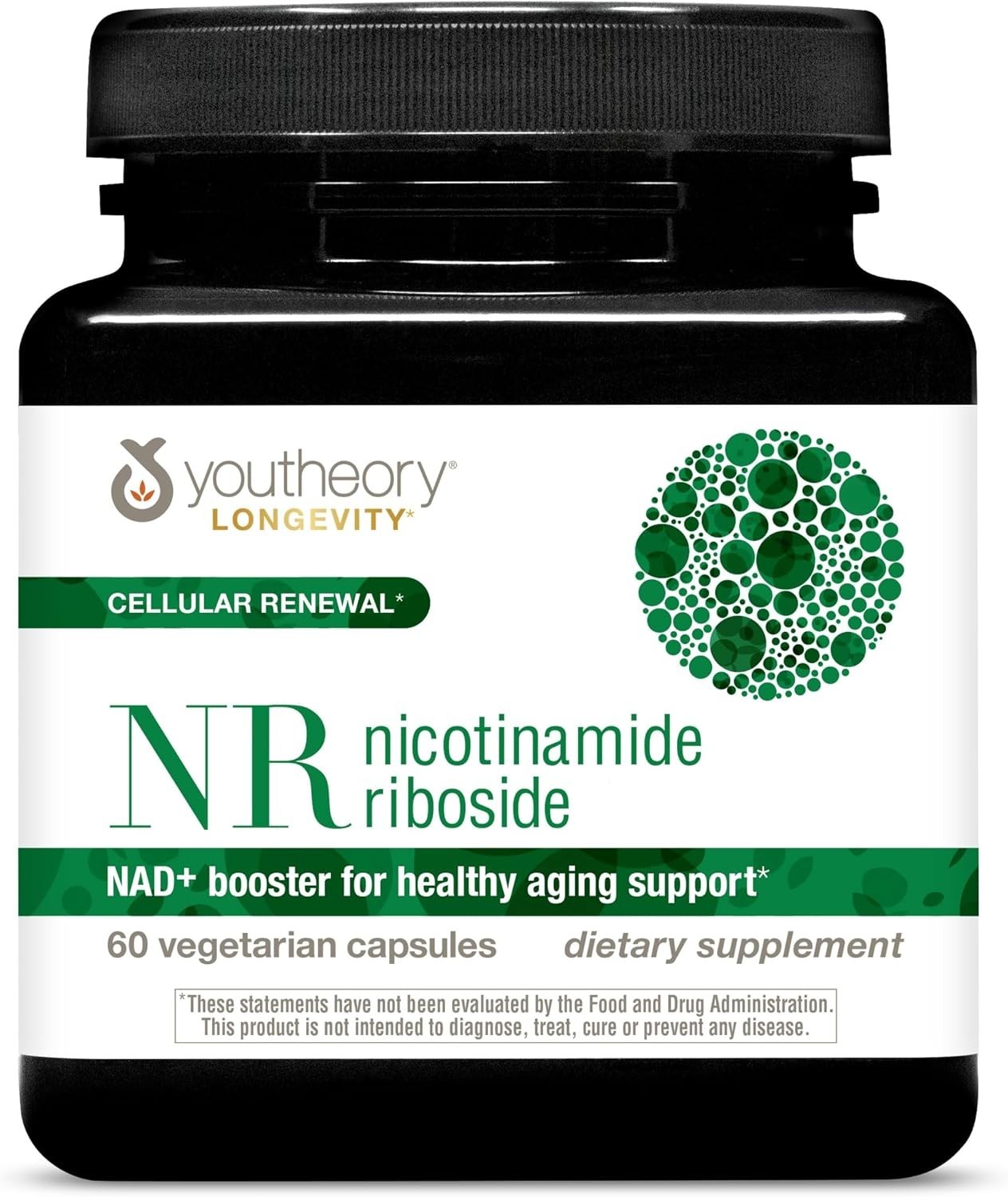 Youtheory Longevity NR Nicotinamide Riboside NAD+ 60 Veg Capsules New Sealed