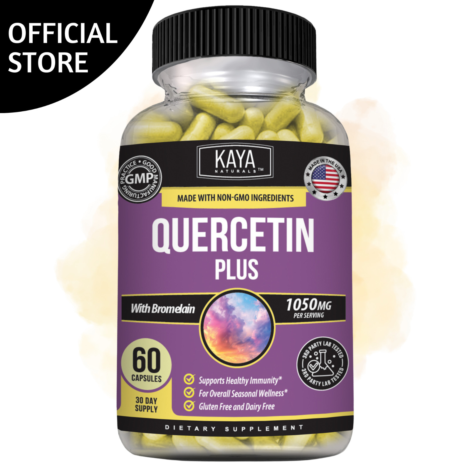 Quercetin + Zinc & Bromelain Immune & Antioxidant Support for Seasonal Wellness