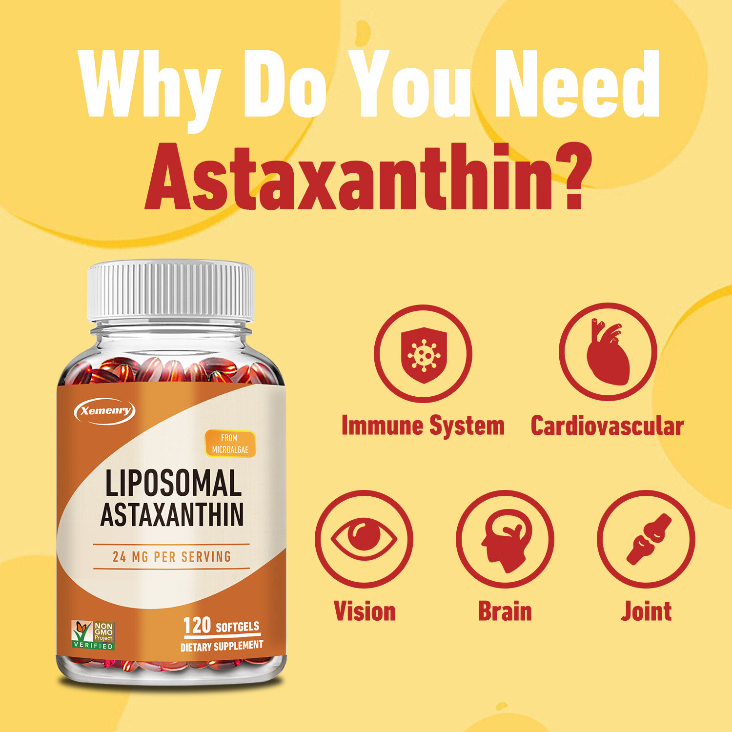 Liposomal Astaxanthin 24mg – with Phosphatidylcholine – Brain and Vision Health