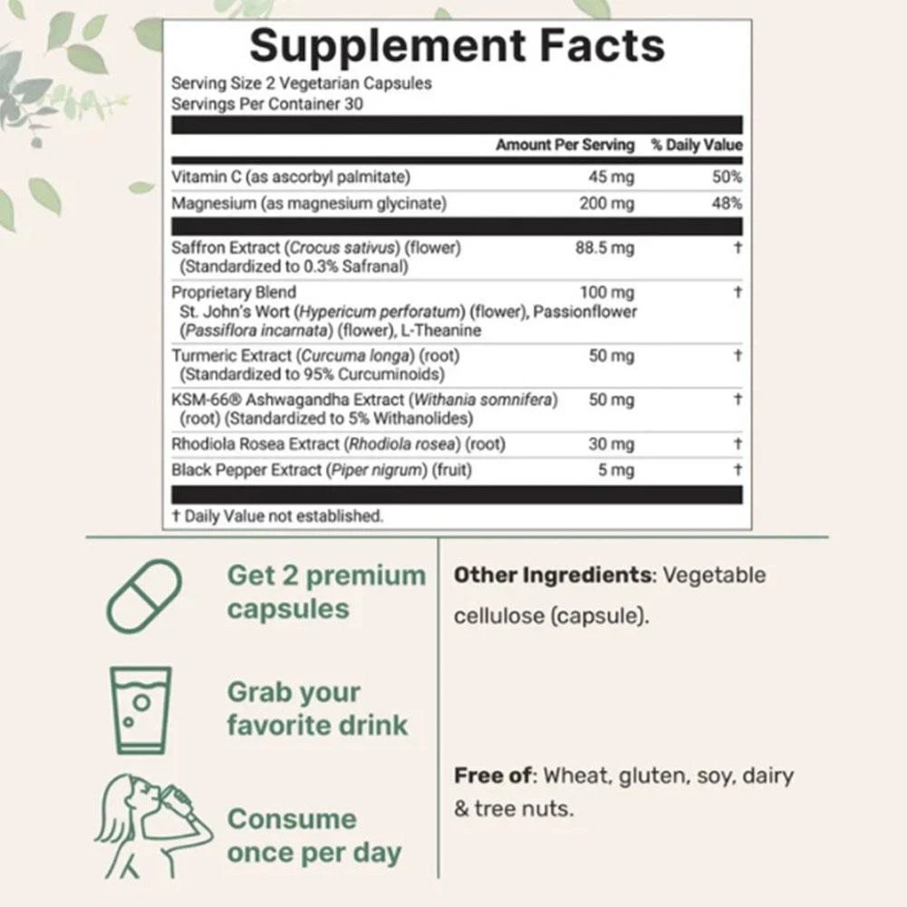 Micro Ingredients Saffron+ Advanced Supplements 60 Veggie Capsules 10-in-1 NEW
