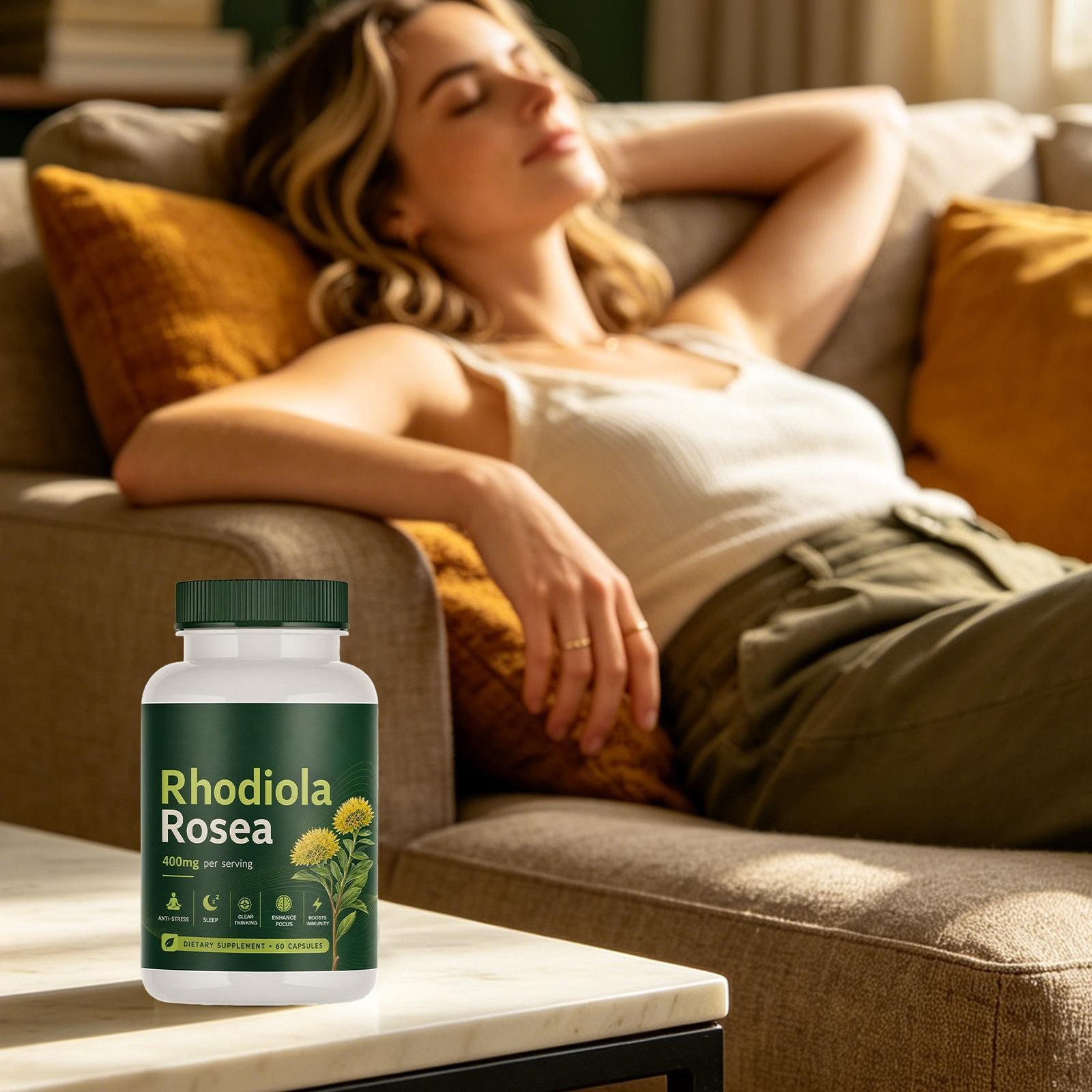 Soluma Rhodiola Rosea, 400mg Per Serving With Bioperine, 60 Capsules (1Set)