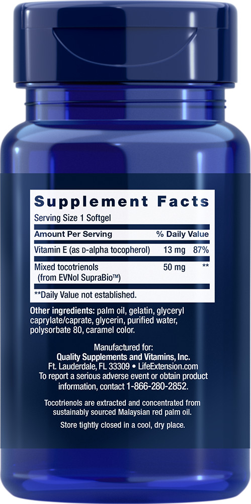 Super Absorbable Tocotrienols, 60 gels Life Extension Most Absorbable Vitamin E