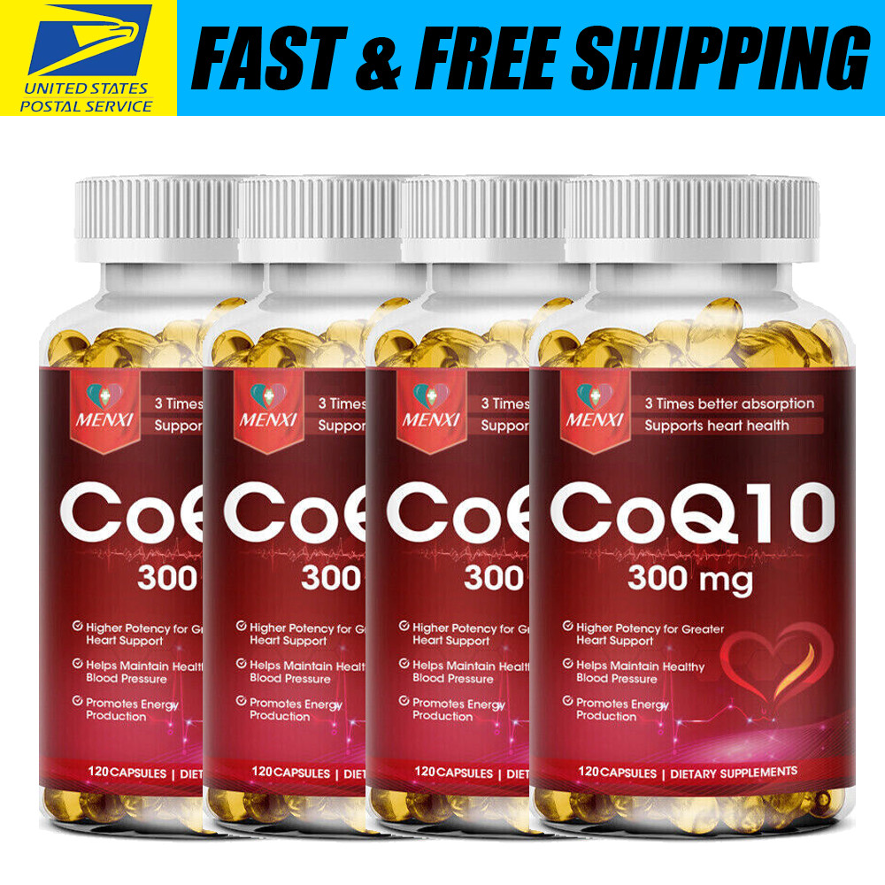 Coenzyme Q-10 300mg COQ 10 Supplement – Heart Health & Blood Sugar Support