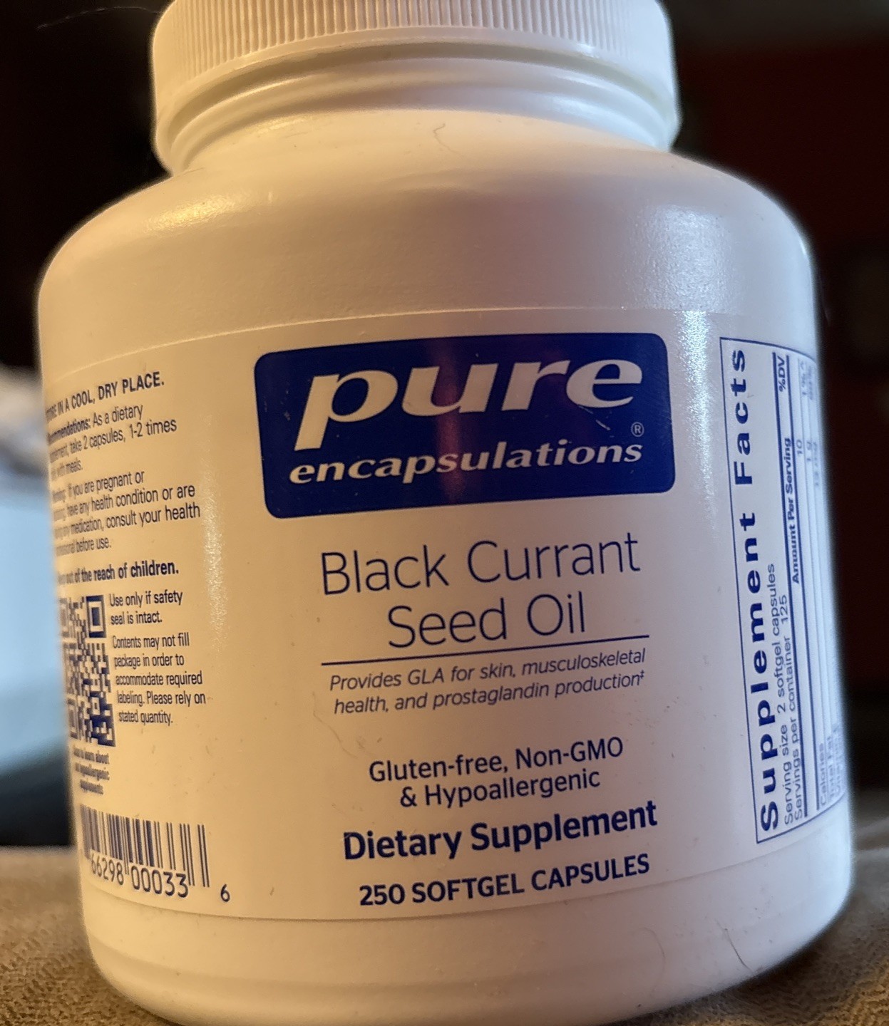 Black Currant Seed Oil 250 Softgels Pure Encapsulations