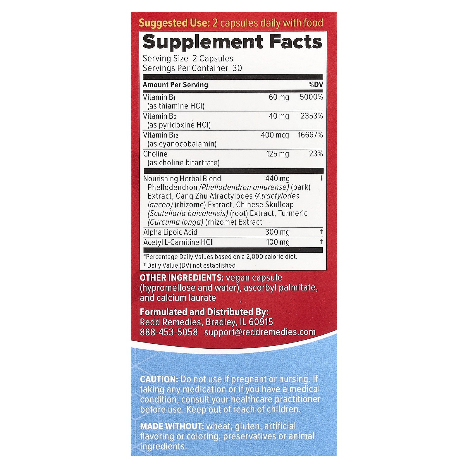 Redd Remedies Nerve Shield 60 Tablets Dairy-Free, Gluten-Free, No Artificial
