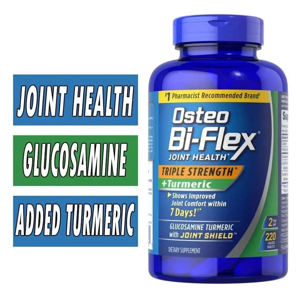 2 Pack Osteo Bi-Flex Triple Strength Joint Health + Turmeric 220 Ct / Exp 2028