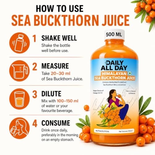 Himalayan Sea Buckthorn Pulp Juice 500ml Concentrate Omega 3 6 7 9 Free Ship