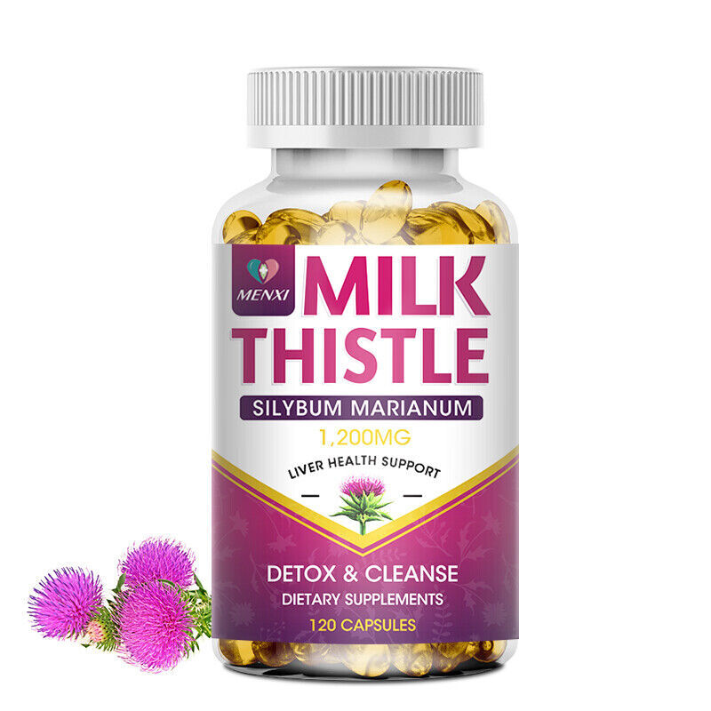 Organic Milk Thistle Capsules 1200mg – Liver Cleansing,Detox & Repairing Formula