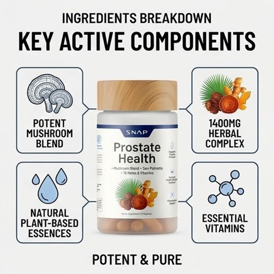SNAP Prostate Wellness 2-Pack Saw Palmetto Mushroom Blend Men’s Supports 180