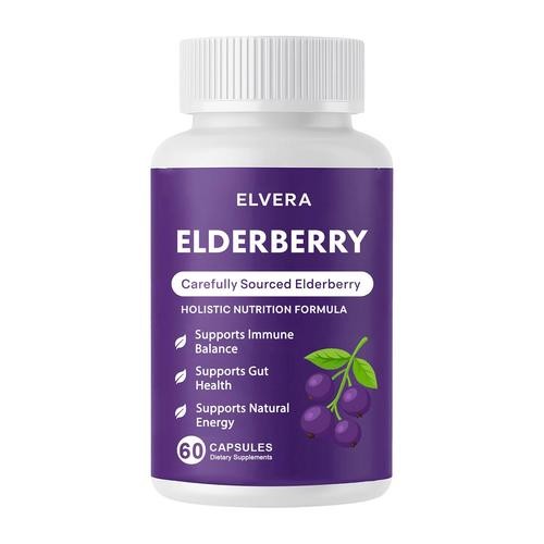 Elvera Elderberry Gut Support Complex – Organic Black Elderberry Soft Capsules