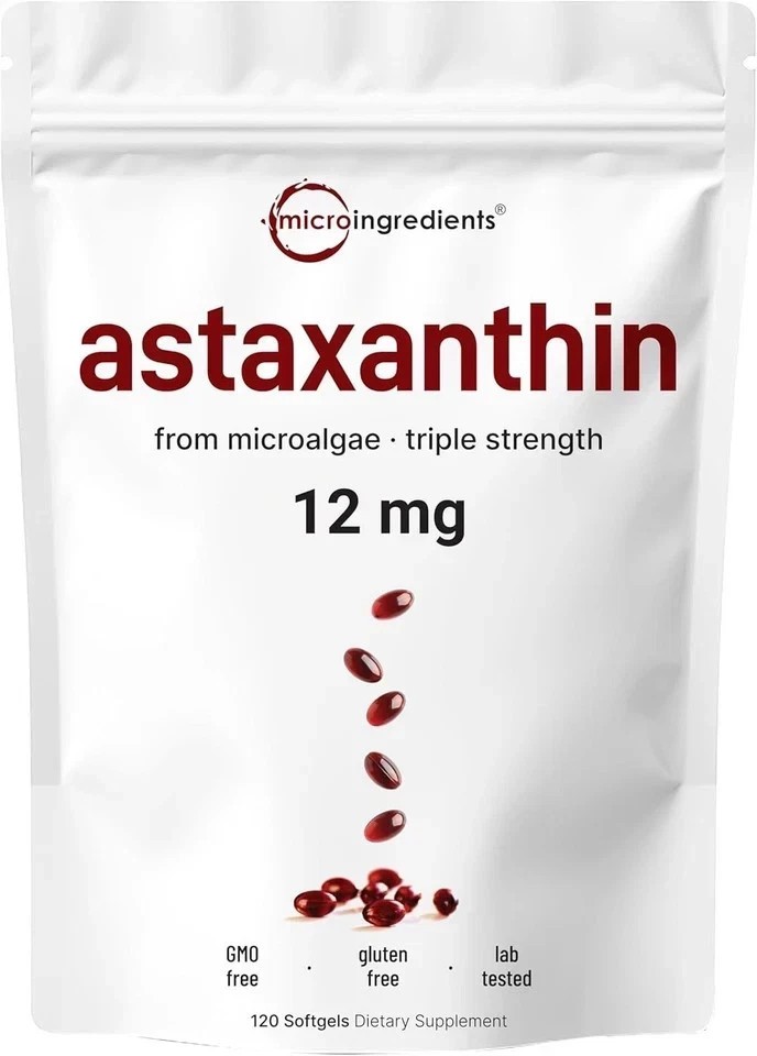 Astaxanthin 120 Softgels 12mg – Supports Eye Wellness plus Joint Wellness….
