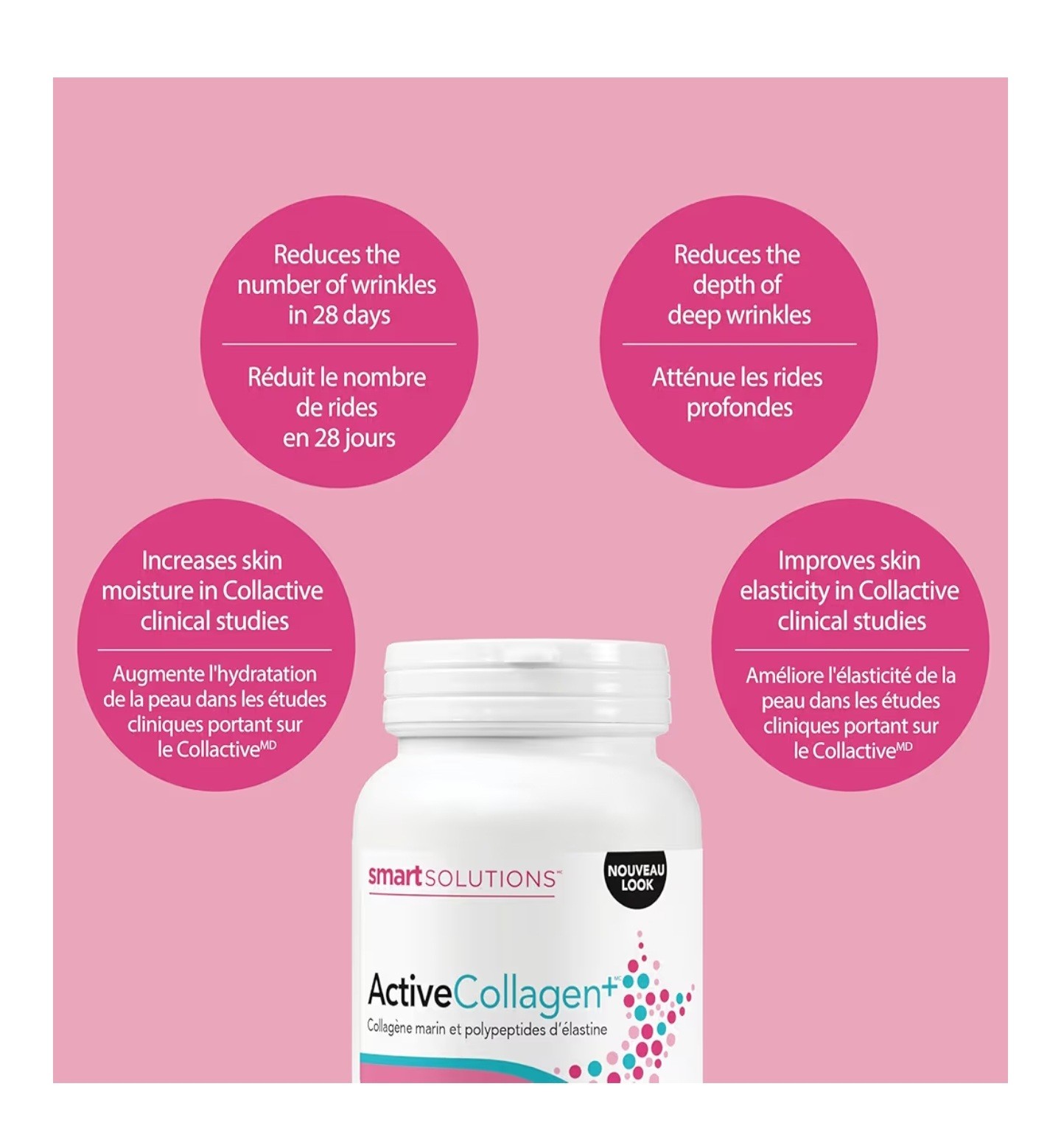Smart Solutions Active Collagen+ Marine Collagen Elastin 120 Capsules 2Pk