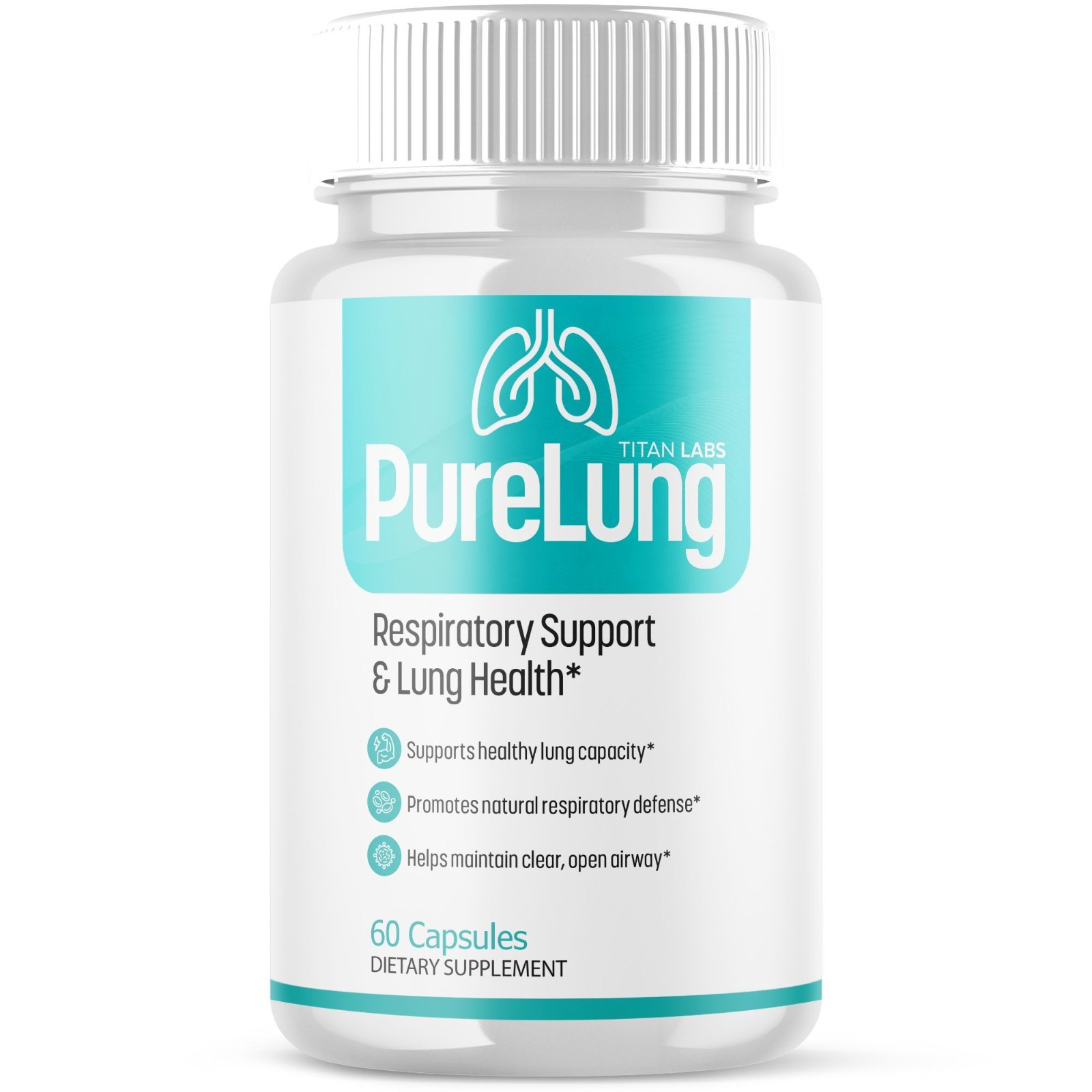 (1 Pack) PureLung Advanced Respiratory Health Support Formula Pure Lung 60 Caps