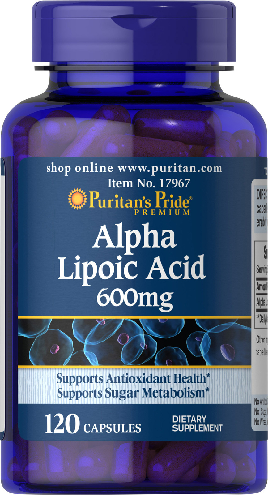 Puritan’s Pride Alpha Lipoic Acid 600 mg – 120 Capsules