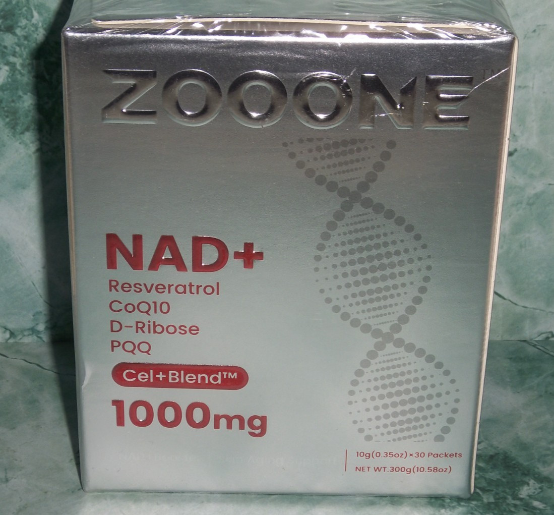 Zooone NAD+ Resveratrol CoQ10 D-Ribose PQQ 1000mg 30 packets 10.56 oz exp: 4/27
